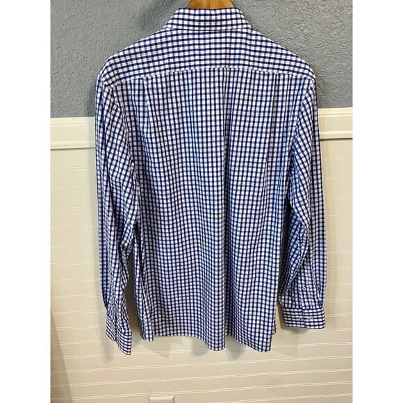 Tommy Hilfiger  Slim Fit Blue Checkered Button Down Collared Shirt Men’s 16.5 - Picture 6 of 6